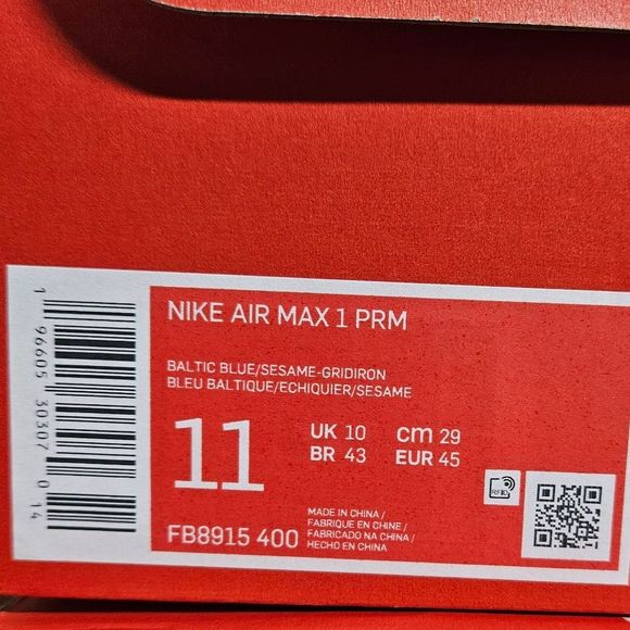 Nike Air Max 1 Blue Mens Running Shoe Sneaker FB8915-400 - Picture 13 of 15